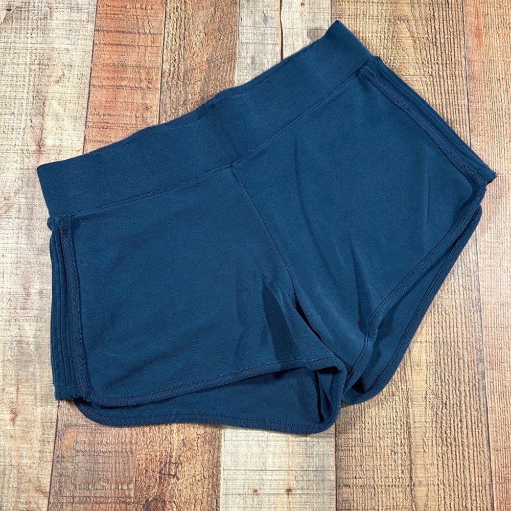Athleta Teal Blue Athletic Shorts Modal Blend High Rise Size Small Workout Gym